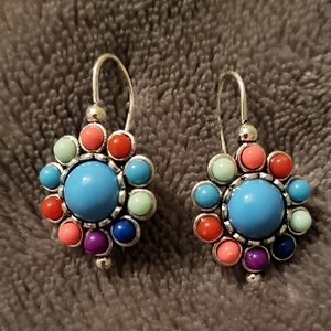Colorful Floral Drop Earrings